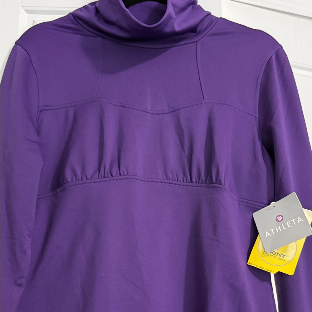 Athleta Deep Purple Turtleneck Long Sleeve Top - Picture 3 of 8